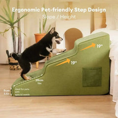 Chenille Extra Wide Non-Slip Removable Sponge Pet Stairs - SafeRamp Tektoty