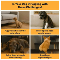 Plush Plaid High-Density Sponge Removable Pet Ramp Stairs - ComfyClimb Tektoty