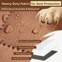 Premium Faux Leather Water-repellent Hammock Dog Car Seat Cover With Mat Tektoty