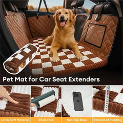Premium Faux Leather Water-repellent Hammock Dog Car Seat Cover With Mat Tektoty