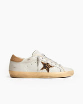 Nappa Leather Sneakers with Leopard Print Star and Suede Heel Tab Tektoty