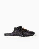 Leather Slip-On Dual-Tone Laces Mule Sneakers Tektoty