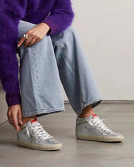 Women's Mid Star Leather Sneakers LarosaStyle