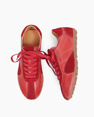 Retro Suede Nappa Leather Textured Sole Sneakers Tektoty