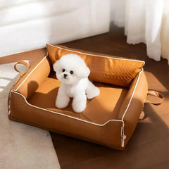 Faux Leather Waterproof Latex Protective Spine Dog Sofa Bed Tektoty