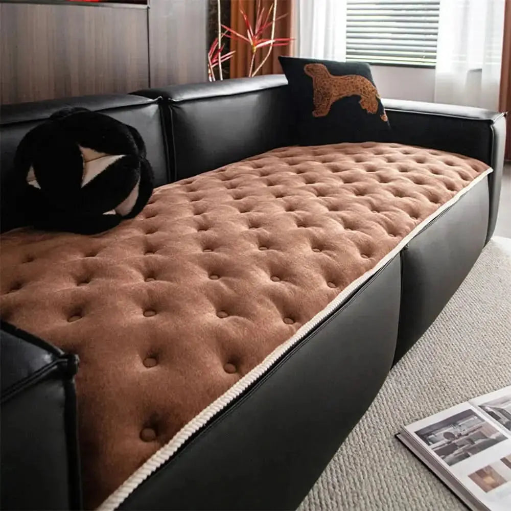 Vintage Leather Sofa Protection Non-Slip Couch Cover Tektoty