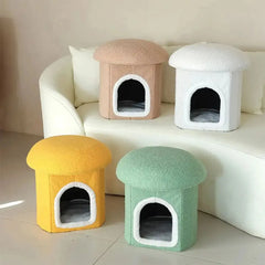 Portable Home Ottoman Pet House Foldable Condo Cat Cave FUNNYFUZZY