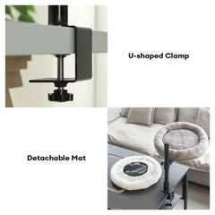 Adjustable Rotating Office Cat Hammock Bed with Iron Support Tektoty