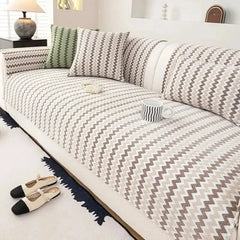 Chenille Art Corrugated Breathable Non-slip Couch Cover Tektoty