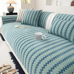 Chenille Art Corrugated Breathable Non-slip Couch Cover Tektoty