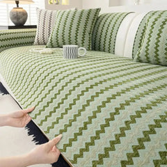 Chenille Art Corrugated Breathable Non-slip Couch Cover Tektoty