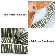 Chenille Striped Jacquard Velvet Dog Sofa Bed for Puppies Tektoty