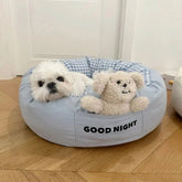 Goodnight Deep Sleep All-around Calming Dog Bed with Bear Toy Tektoty
