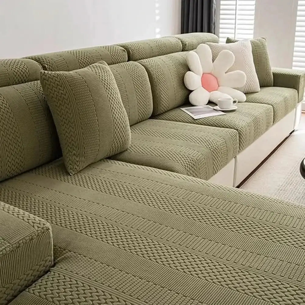 Polar Fleece Soft Antistatic Protection Sofa Stretch Full Wrap Couch Cover Tektoty