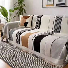 Stripe Art Scratch Resistant Chenille Multifunctional Sofa Protector Couch Cover Tektoty