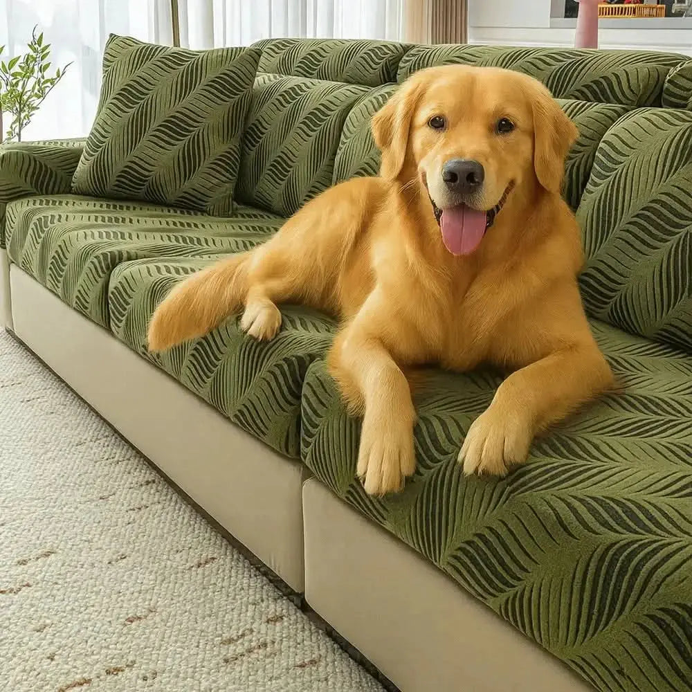 Wave Jacquard Polar Fleece Antistatic Protection Full Wrap Couch Cover Tektoty