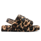 Kids Fluff Yeah Slide Panther Print - Butterscotch Tektoty