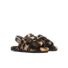 Toddlers Fluff Yeah Slide Panther Print - Butterscotch Tektoty