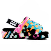 Women's Fluff Yeah Checks Slide - Black/Multi Tektoty