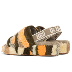 Women's Fluff Yeah Slide Cali Collage - Olive Tektoty