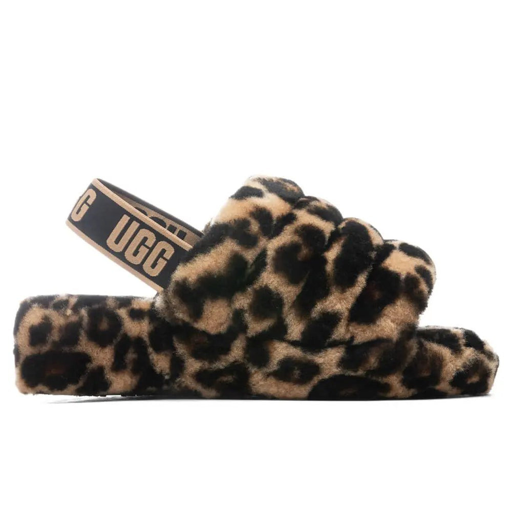 Women's Fluff Yeah Slide Panther Print - Butterscotch Tektoty