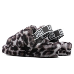 Women's Fluff Yeah Slide Panther Print - Stormy Grey Tektoty
