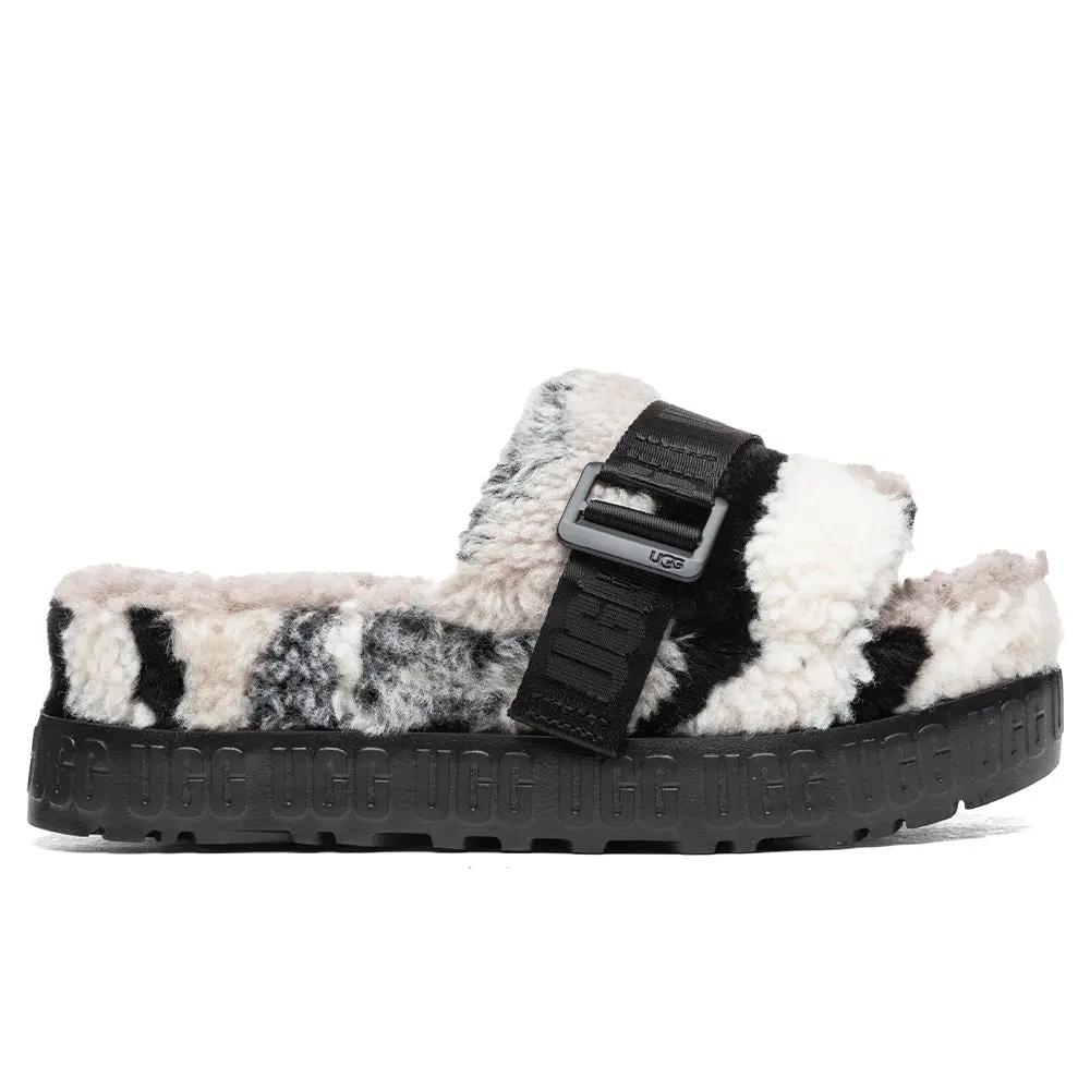 Women's Fluffita Cali Collage Slide - Black/Grey Tektoty