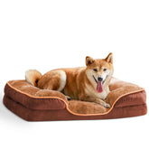 Memory Foam Pet Bed for Dogs & Cats, Washable Cover, Waterproof Liner, Non-Slip Base Tektoty