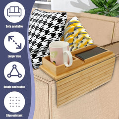 Bamboo Sofa Cup Holder Tray Tektoty