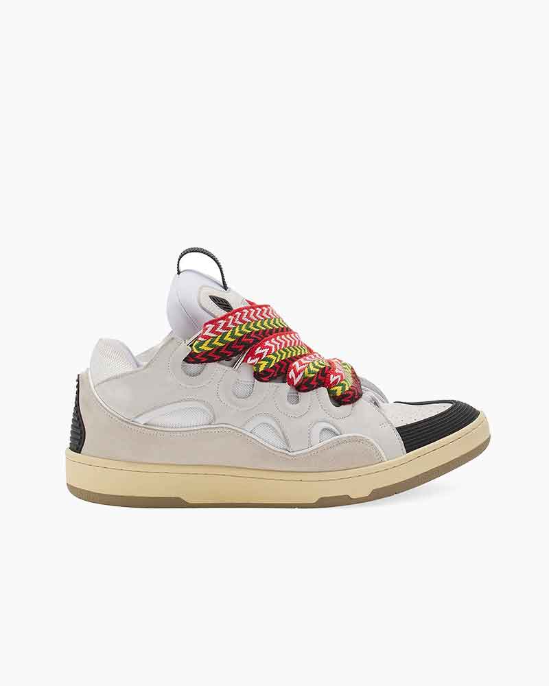 Curb Sneakers with Oversized Multicolor Laces Tektoty