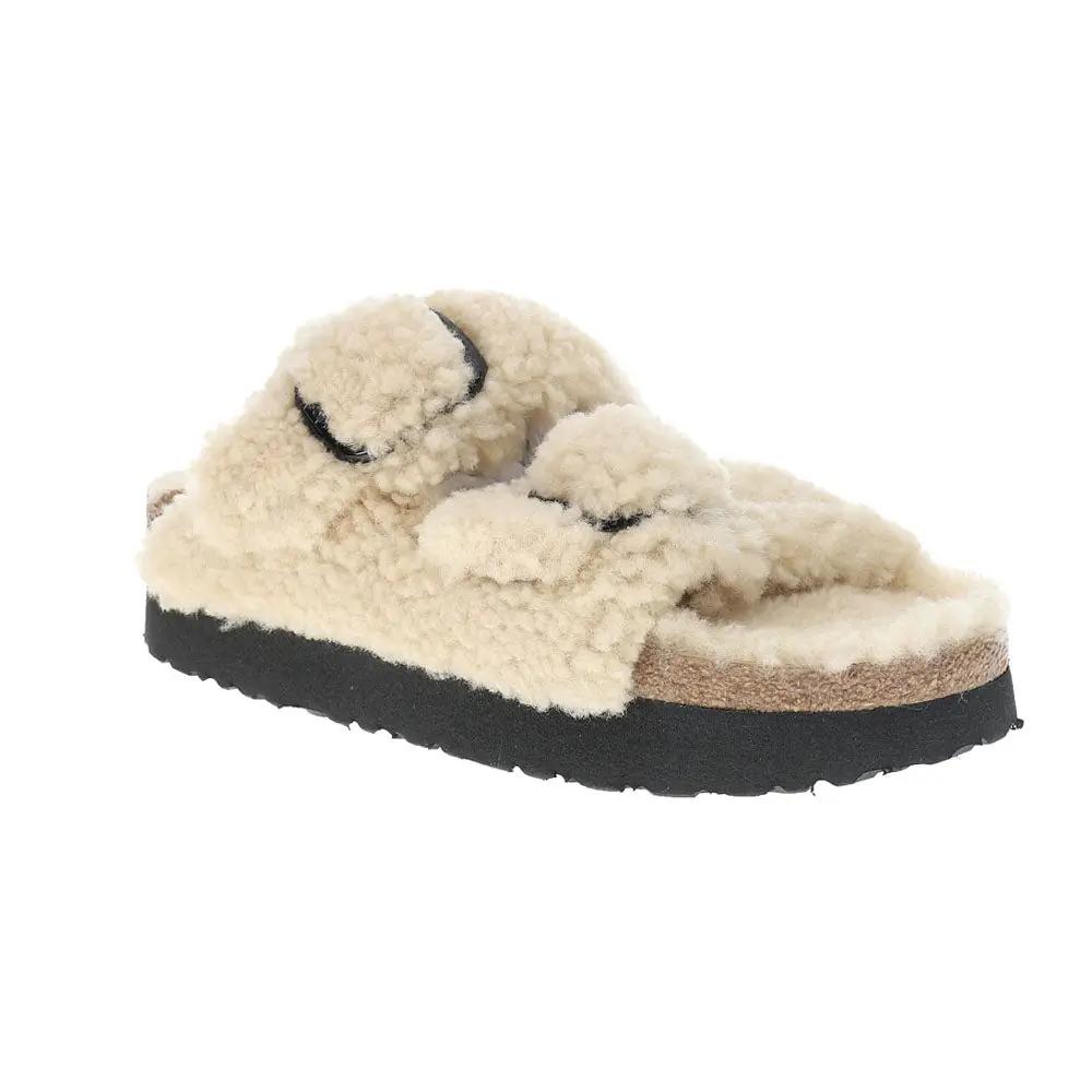 Arizona Big Buckle Shearling Footbed Sandals Tektoty