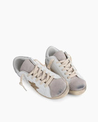 Ice-gray Suede Glitter Tab Sneakers Tektoty