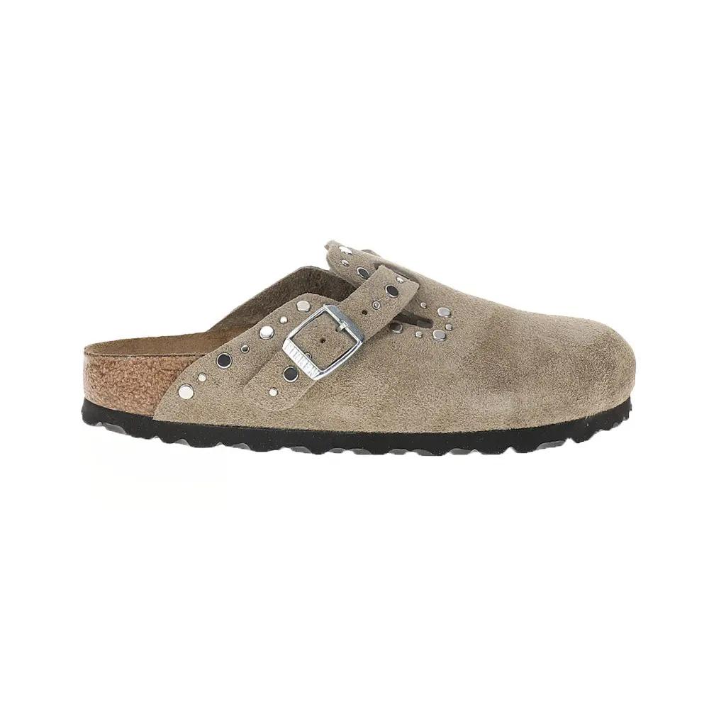 Boston Rivets Suede Leather Clogs Tektoty