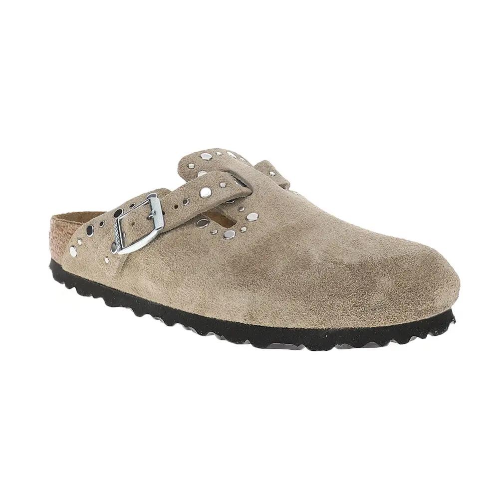 Boston Rivets Suede Leather Clogs Tektoty