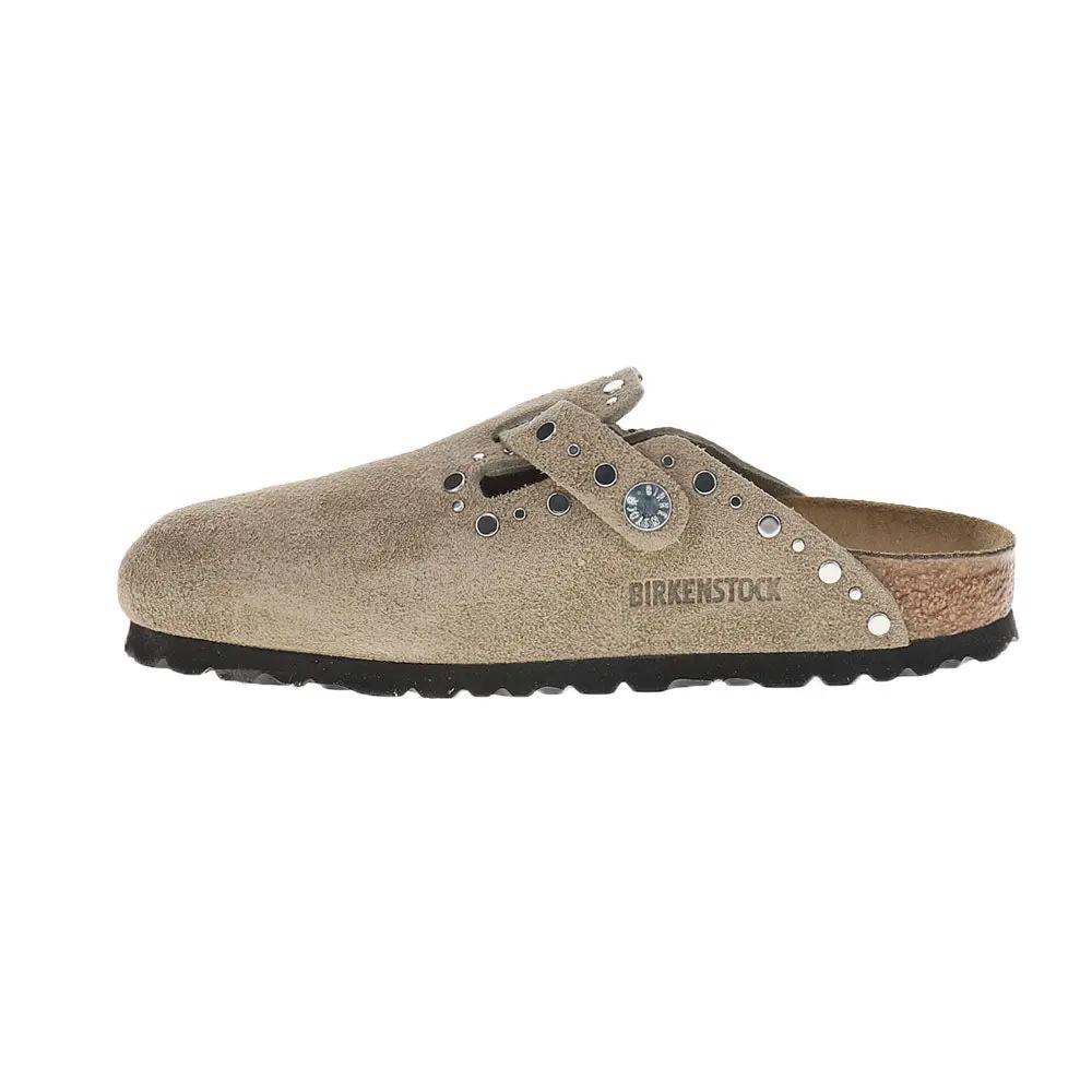 Boston Rivets Suede Leather Clogs Tektoty