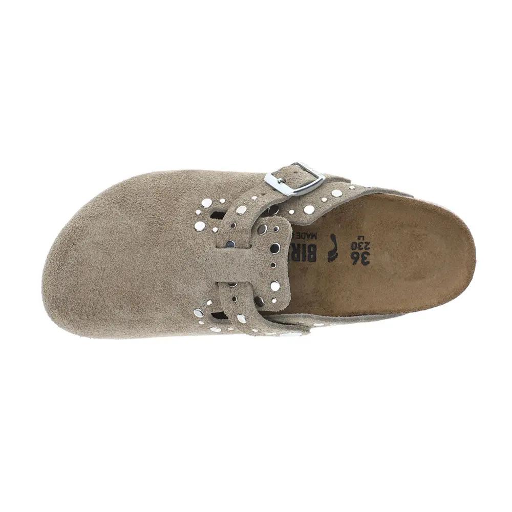 Boston Rivets Suede Leather Clogs Tektoty