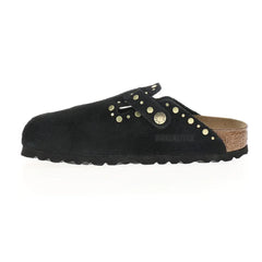 Boston Rivets Suede Leather Studded Mule Clogs Tektoty