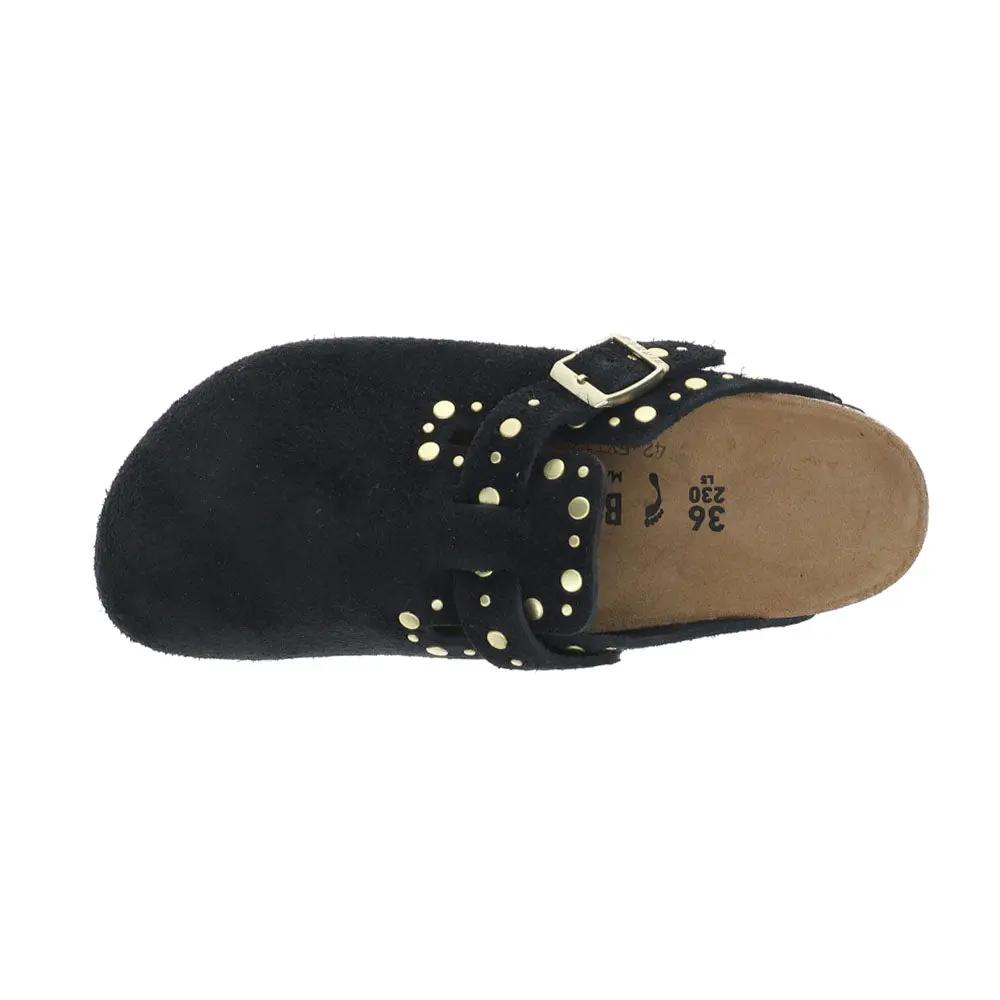 Boston Rivets Suede Leather Studded Mule Clogs Tektoty