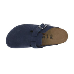 Boston Suede Leather Footbed Clogs Tektoty