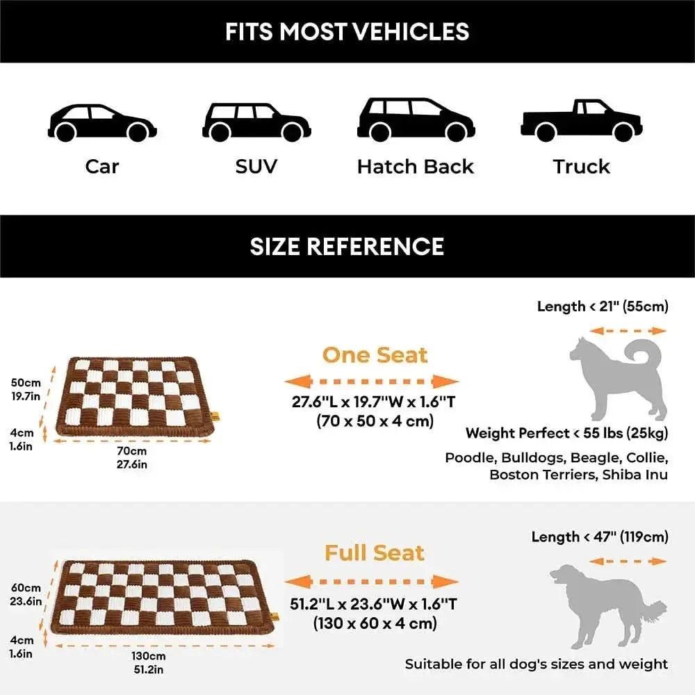 Premium Faux Leather Water-repellent Hammock Dog Car Seat Cover With Mat Tektoty