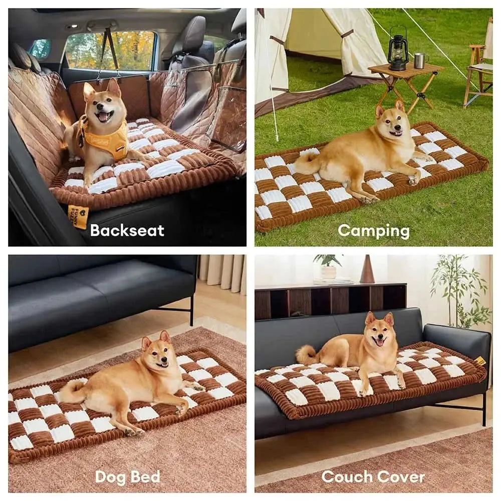 Premium Faux Leather Water-repellent Hammock Dog Car Seat Cover With Mat Tektoty