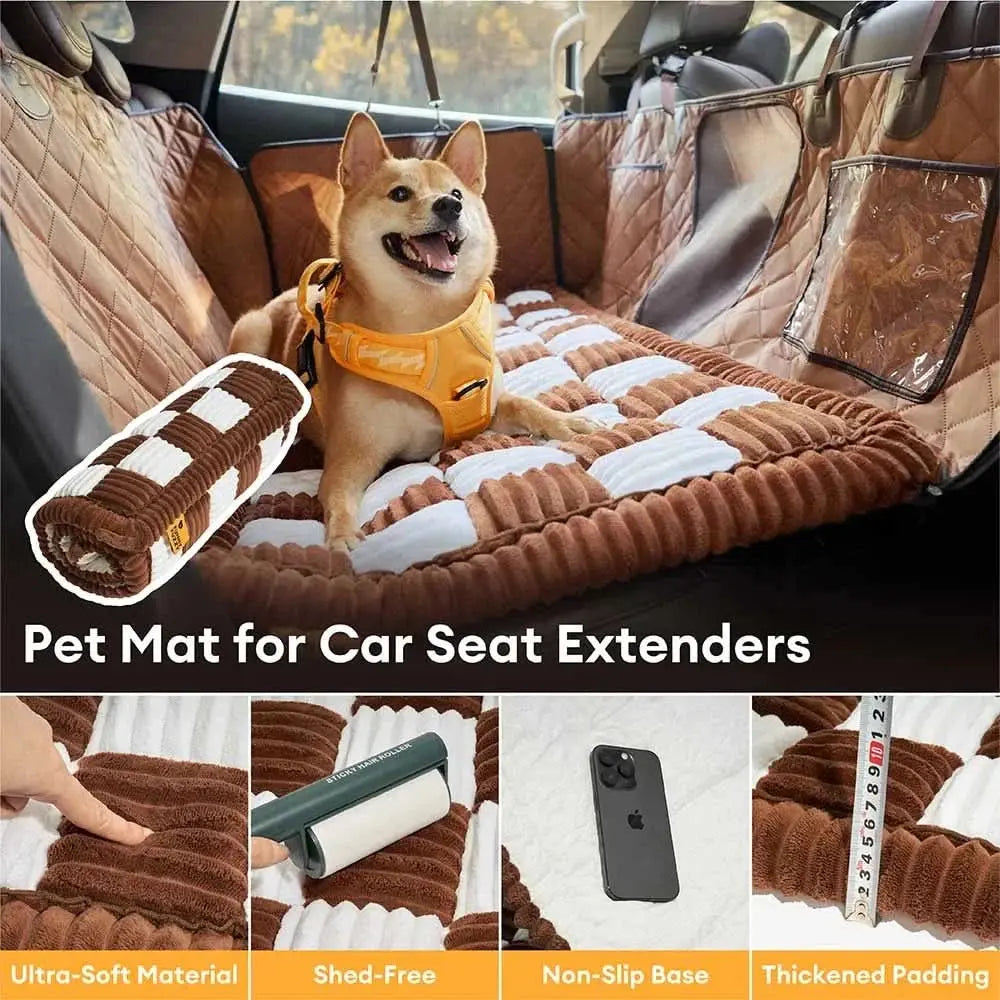 Premium Faux Leather Water-repellent Hammock Dog Car Seat Cover - RideProtector Tektoty