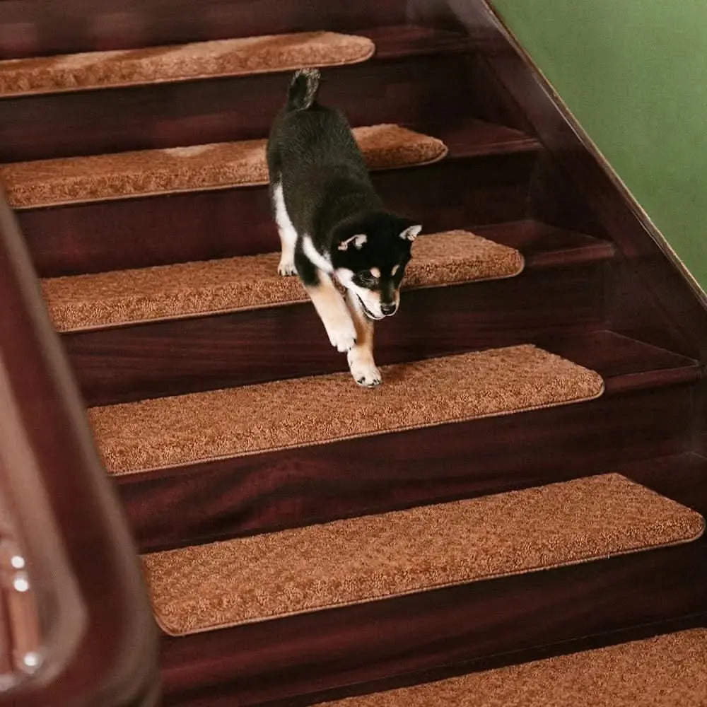 Soft Plush Indoor Stair Protectors Pet Friendly Tape Free Carpet Stair Treads Tektoty