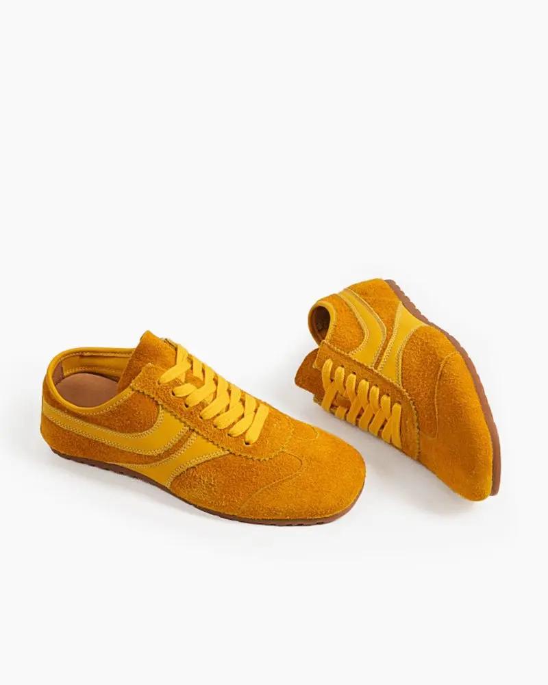 Color Pop Retro Suede Nappa Leather Sneakers Tektoty