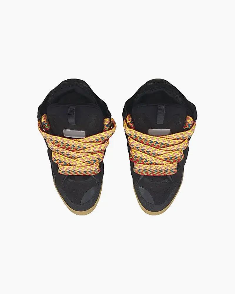 Curb Sneakers with Oversized Multicolor Laces Tektoty
