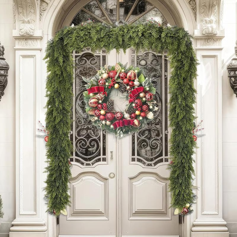 Real Touch Pine Garlands|6 FT Artificial Cedar Garlands –Realistic Touch Winter Greenery Tektoty