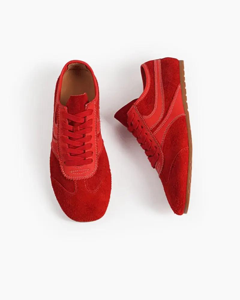 Color Pop Retro Suede Nappa Leather Sneakers Tektoty