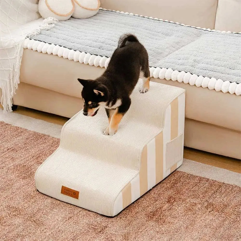 Trendy Striped Removable Sponge Anti-Slip Pet Stair - SafeStep Tektoty