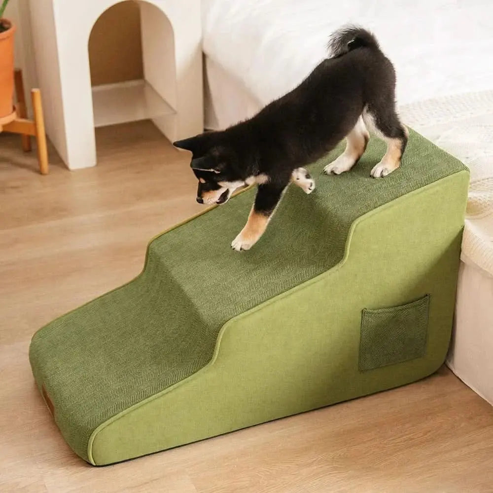 Chenille Extra Wide Non-Slip Removable Sponge Pet Stairs - SafeRamp Tektoty