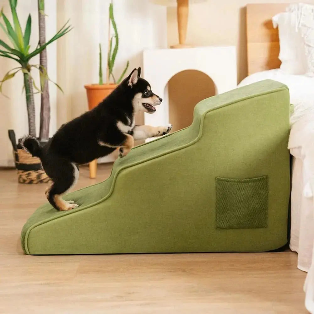 Chenille Extra Wide Non-Slip Removable Sponge Pet Stairs - SafeRamp Tektoty